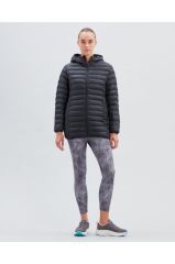 Skechers W Essential Midi Lenght Hooded Jacket Kadın Siyah Mont - S212276-001