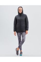 Skechers W Essential Midi Lenght Hooded Jacket Kadın Siyah Mont - S212276-001