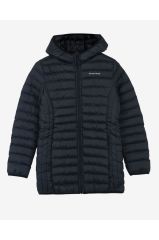 Skechers W Essential Midi Lenght Hooded Jacket Kadın Siyah Mont - S212276-001