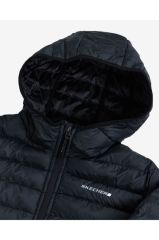 Skechers W Essential Midi Lenght Hooded Jacket Kadın Siyah Mont - S212276-001