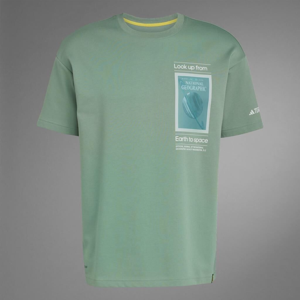 adidas Nat Geo Aeroready Graphic Tee Erkek Tişört Yeşil JD5963