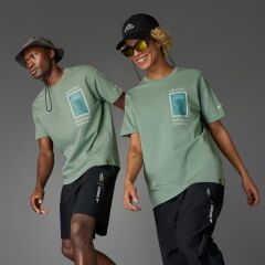 adidas Nat Geo Aeroready Graphic Tee Erkek Tişört Yeşil JD5963