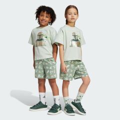 adidas X Star Wars The Mandalorian Tee Set Bebek Tişört- Şort Takımı Yeşil JF3648