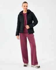 Skechers W Fitted Hoodie Puffer Jacket Kadın Mont Siyah S2520203-3817