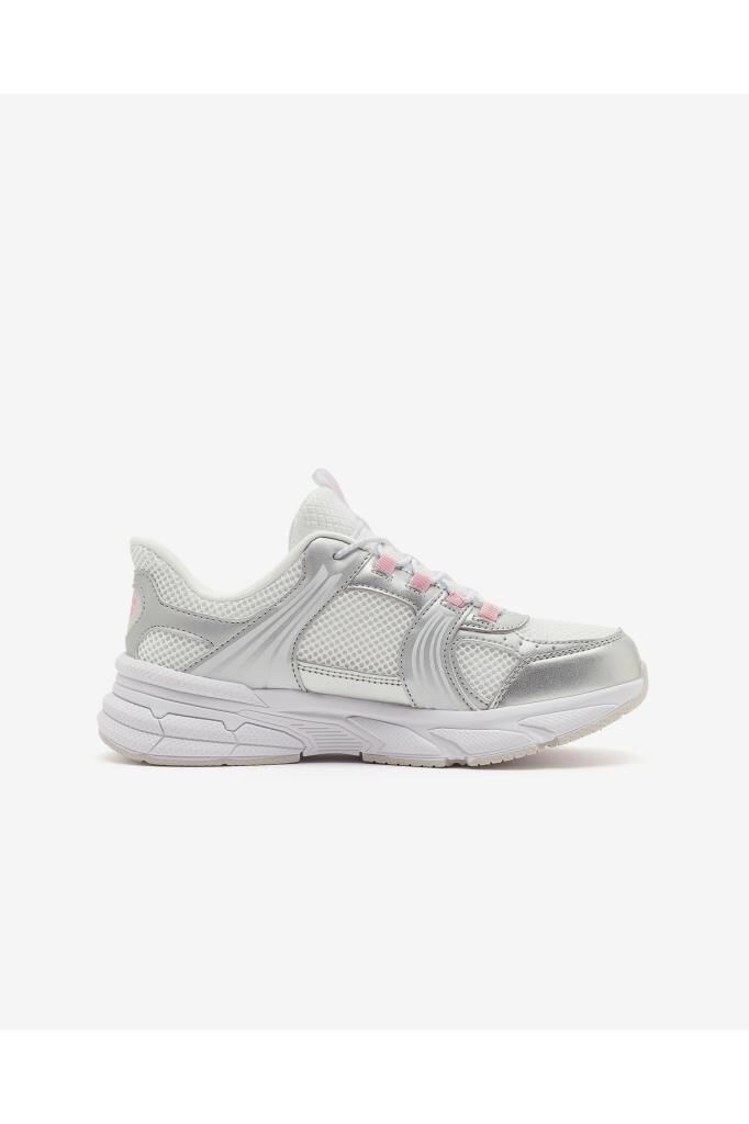 Skechers RETRO-GRAPH Büyük Kız Çocuk Beyaz/Gümüş/Pembe Spor Ayakkabı 319078L WSPK