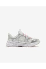 Skechers RETRO-GRAPH Büyük Kız Çocuk Beyaz/Gümüş/Pembe Spor Ayakkabı 319078L WSPK