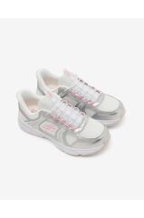 Skechers RETRO-GRAPH Büyük Kız Çocuk Beyaz/Gümüş/Pembe Spor Ayakkabı 319078L WSPK