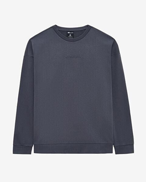 Skechers M Essential Crewneck Erkek Sweatshirt Gri S2610015-3998