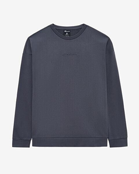 Skechers M Essential Crewneck Erkek Sweatshirt Gri S2610015-3998
