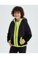 Skechers B Outdoor Fleece Full Zip Sherpa Erkek Çocuk Siyah Ceket Sk232203-001
