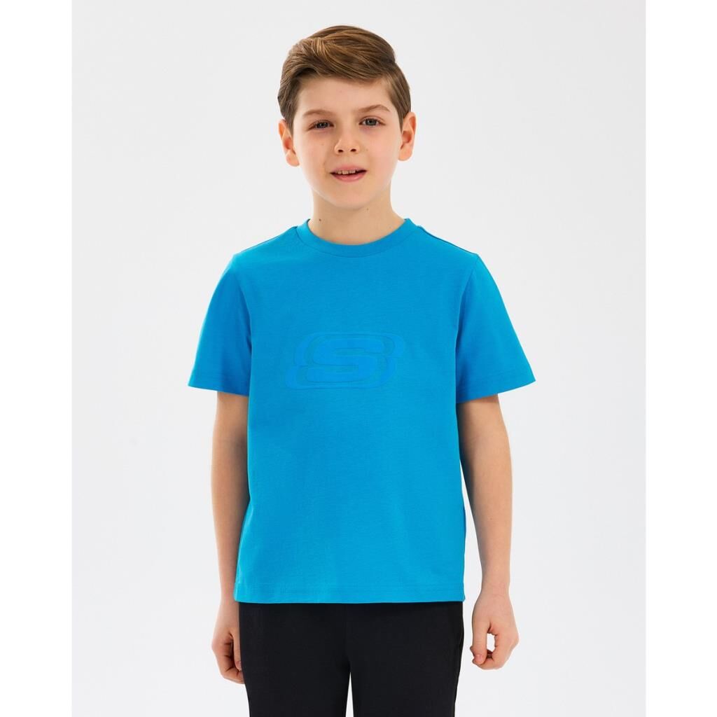 Skechers B Essentials Erkek Çocuk Tshirt Mavi SK232080-315