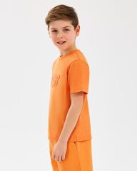 Skechers B Essentials Erkek Çocuk Tshirt Turuncu SK232080-701