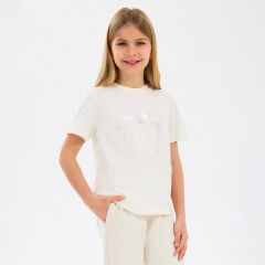 Skechers B Short Sleeve Regular Fit Kız Çocuk Tişört Beyaz SK2510102-102