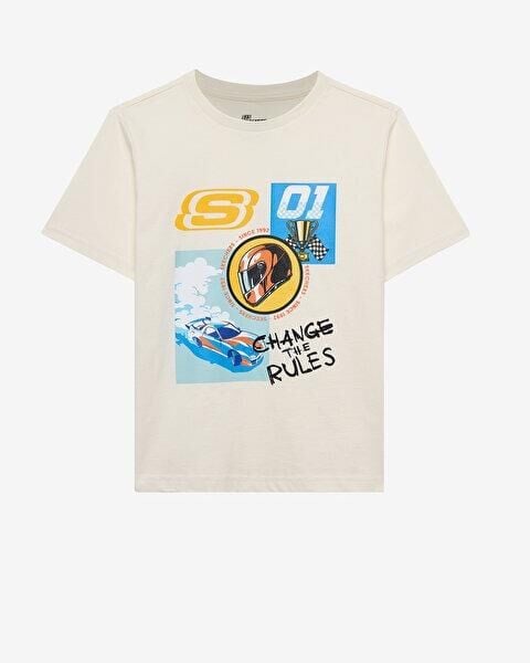 Skechers B Regular Fit Graphic Erkek Çocuk Tişört Beyaz SK2510113-102