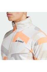adidas Terrex Multi Printed Full-Zip Fleece Erkek Sweatshirt Gri IZ3344