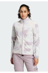 adidas Terrex Multi Printed Full-Zip Fleece Kadın Sweatshirt Gri IZ3345
