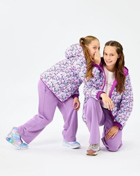 Skechers G Double Sided Puffer Jacket Kız Çocuk Mont Mor SK2520079-4069