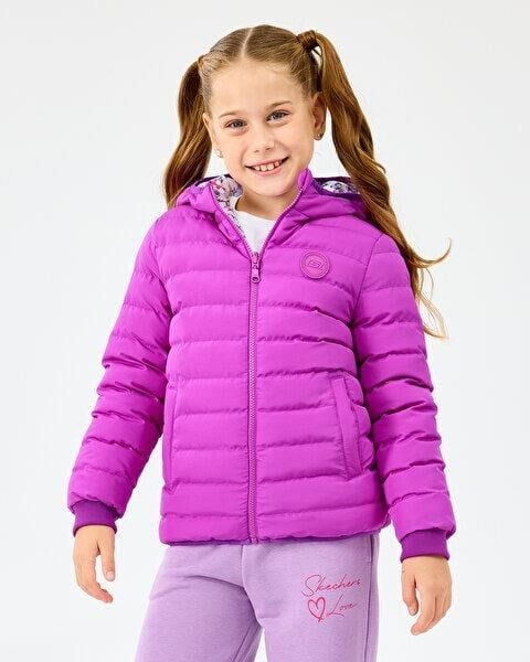 Skechers G Double Sided Puffer Jacket Kız Çocuk Mont Mor SK2520079-4069