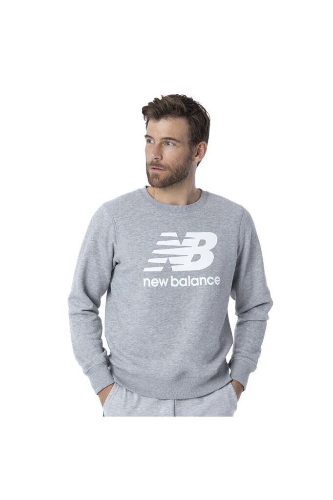 New Balance Erkek Sweatshirt Gri MNC1105-AG