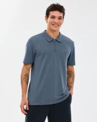 Skechers M Soft Touch Pique Polo S2610086-3998 Gri Erkek Tişört