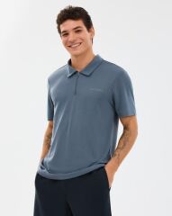 Skechers M Soft Touch Pique Polo S2610086-3998 Gri Erkek Tişört