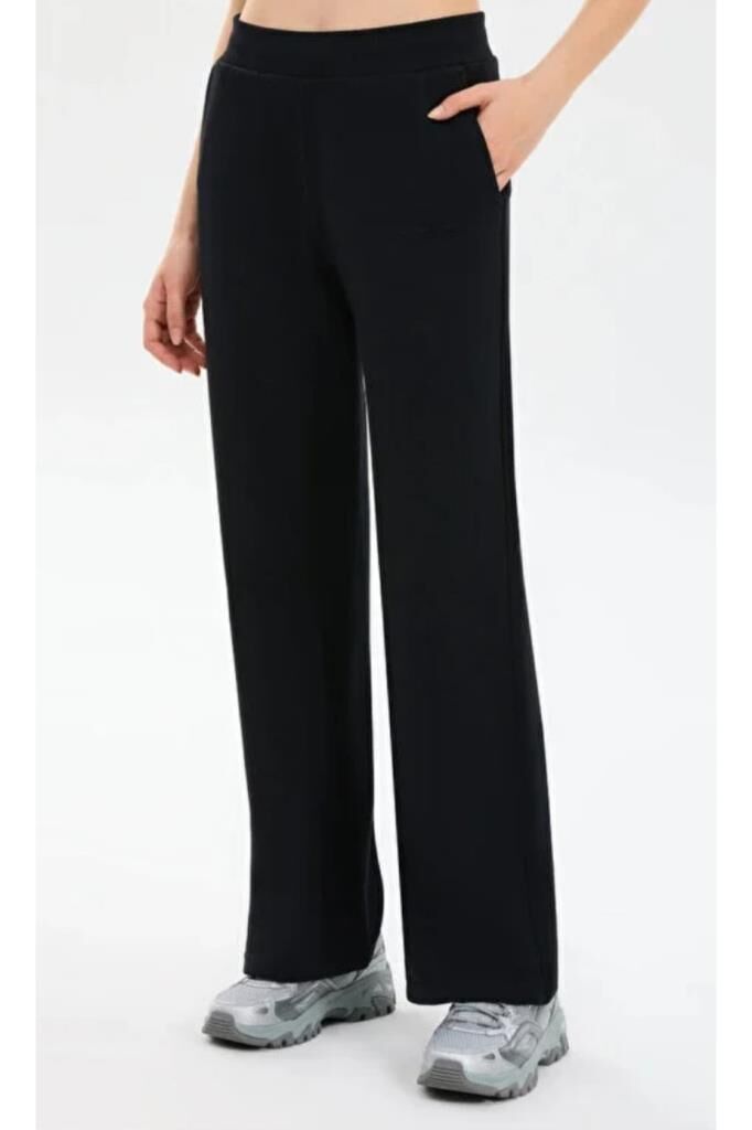 Skechers W Essential Wide Leg Sweatpant Kadın Eşofman Altı Siyah S2610152-3817