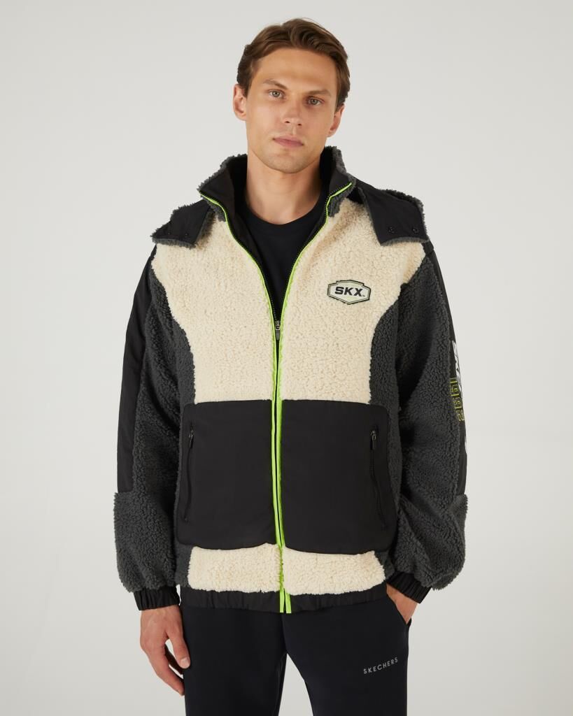 Skechers M Outdoor Fleece Full Zip Sherpa Erkek Sweatshirt Lacivert S242183-102