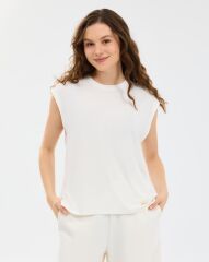 Skechers W Soft Touch Loose Fit T-Shirt S2610047-3855 Beyaz Tişört