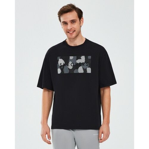 Skechers Graphic T-Shirt M Short Sleeve Erkek Siyah Tshirt S241076-001