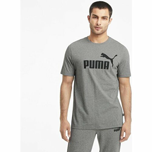 Puma Ess Logo Erkek Tişört Gri 58666603