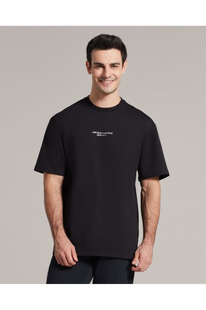 Skechers M Graphic Tee Reflect Logo Oversize T-shirt Erkek Siyah Tshirt S231094-001