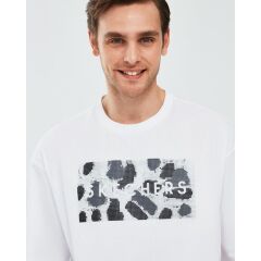 Skechers Graphic T-Shirt M Short Sleeve Erkek Beyaz Tshirt S241076-100