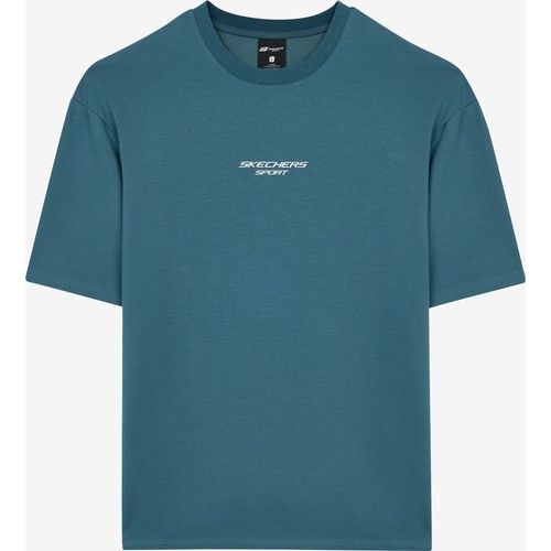 Skechers Graphic T-Shirt M Short Sleeve Erkek Petrol Tshirt S231094-405