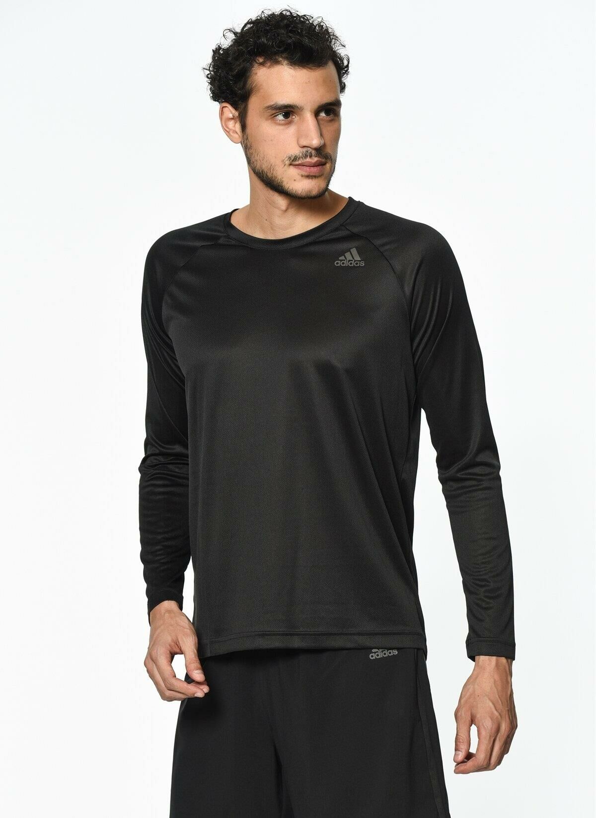 Adidas Erkek Antrenman T-shirt - D2M Longsleeve - BK0975