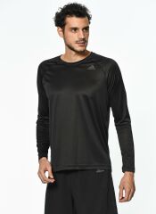 Adidas Erkek Antrenman T-shirt - D2M Longsleeve - BK0975